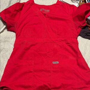 Grey's Anatomy Women's Red Scrub Top